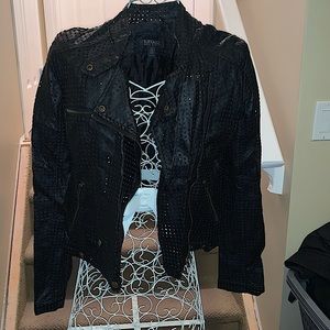 Buffalo Waffle Print Biker Jacket